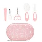 Kit Higiene Cuidados Bebê Com Estojo Completo Tesoura Pente Cortador Manicure Infantil Baby Buba Cor:Rosa