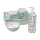 Kit higiene de bebê 5 peças ursinho organizador porta algodão porta cotonete várias cores Kit higiene de bebê 5 peças ursinho organizador porta algodão porta cotonete várias cores