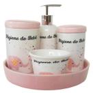 Kit Higiêne de Porcelana Bebê Rosa - Amigold