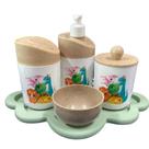 Kit Higiene Dino Baby Juntos c/bandeja nuvem verde Kit Higiene Dino Baby Juntos c/bandeja nuvem verde