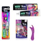 Kit Higiene Oral Infantil Trolls Gum Escova + Gel Dental