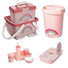 Kit Higiene Organizador Fraldas Bebê 5 Pçs Plasútil Lixeira