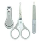 Kit Higiene Para Bebê Cortador de unha, Tesoura, Lixa De Unha cinza Pimpolho