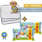 Kit Higiene Pet com 2 Lenços Umedecidos Turma da Alegria + 3 Tapetes Higiênicos Absorventes Médios