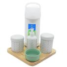 Kit higiene Poá 6 pçs - Molh. Verde Garrafa 500ml Porcelana