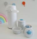 Kit Higiene Porcelana K022 Azul Menino Bebê Moderno Maternidade Bancada Cômoda Térmica Kit Higiene Porcelana K022 Azul Menino Bebê Moderno Maternidade Bancada Cômoda Térmica