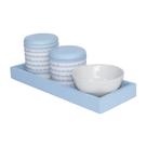 Kit Higiene Slim Azul Capa Ondinha Azul Quarto Bebê Menino