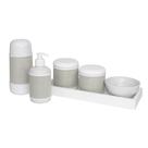 Kit Higiene Slim Branco Garrafa Grande Capa Bege Chambrê Quarto Bebê Menina Menino