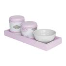 Kit Higiene Slim Rosa Capa Chuva De Amor Rosa Quarto Bebê Menina