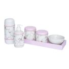 Kit Higiene Slim Rosa Garrafa Pequena Capa Rosa Provençal Quarto Bebê Menina