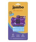 Kit Higiênico Jambo Pet Roxo Dispenser Osso Com Saquinhos Plástico