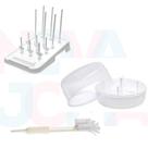 kit higienização escorredor, escova de lava mamadeira e esterilizador - kuka