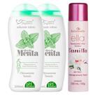 Kit Higienização Íntima: 2 Sabonete Íntimo Óleo de Menta + Desodorante Íntimo Ella Vanilla - Proteção e Limpeza Diariamente