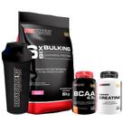 Kit Hipercalórico 6 Six Bulking 6kg + Power Creatina 100g + BCAA 4,5 100g + Coqueteleira Bodybuilders