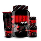 Kit Hipercalórico Muscle Mass + Bcaa + Creatina + Glutamina + Copo - Espartanos Suplementos