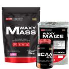 Kit Hipercalórico - Waxy Mass 3kg (Refil) + Waxy Maize 800g Natural + Bcaa 4,5 100g - Bodybuilders Kit Hipercalórico - Waxy Mass 3kg (Refil) + Waxy Maize 800g Natural + Bcaa 4,5 100g - Bodybuilders