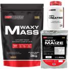 Kit Hipercalórico Waxy Mass 3kg + Waxy Maize 800g Natural + Creatina 100% 100g - Bodybuilders