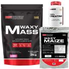 Kit Hipercalórico Waxy Mass 3kg + Waxy Maize 800g Natural + Creatina 100% 100g - Bodybuilders Kit Hipercalórico Waxy Mass 3kg + Waxy Maize 800g Natural + Creatina 100% 100g - Bodybuilders