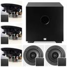 Kit Home 5.1 AAT 3 cxs NQ6 A100 +2 NQ6100 + Sub10 Cor Preto