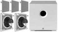 Kit Home 5.1 Caixa JBL 6CO3Q 140W + Subwoofer Cube 8 Branco