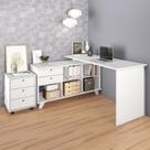 Kit Home Office Completo Escrivaninha Mesa Escritório em L Gold com Gaveteiro 3 Gavetas