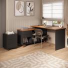 Kit Home Office Completo Escrivaninha Mesa Escritório em L Gold com Gaveteiro Espresso Móveis Kit Home Office Completo Escrivaninha Mesa Escritório em L Gold com Gaveteiro Espresso Móveis