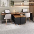 Kit Home Office e Escritório Completo para 2 Pessoas - 2 Peças - Escrivaninha Gold Retrô Kit Home Office e Escritório Completo para 2 Pessoas - 2 Peças - Escrivaninha Gold Retrô
