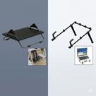 Kit Home Office Ergonômico Completo: Suporte Notebook 17" Ajustável + Apoio Pés Multivisão Preto