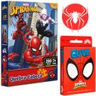 Kit Homem Aranha Quebra Cabeça 200 Pçs Jogo de Cartas Eu Vi Kit Homem Aranha Quebra Cabeça 200 Pçs Jogo de Cartas Eu Vi