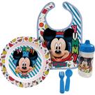 Kit Hora da Papinha Mickey Disney Babador/Prato/Talher e Copo - Baby Go