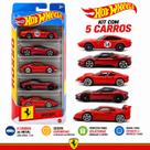Kit Hot Wheels Rosso Mattel Com 5 Carrinhos De Metal Colecionáveis Veículos Esportivos Presente Infantil