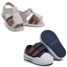 Kit Iate E Sandália Infantil Bebê Para Batizado Do 14 Ao 18 Casual Menino Kids