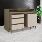 Kit Ilha Gourmet 2 Portas 3 Gavetas com Porta Condimentos Aurora Espresso Móveis