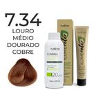 Kit ilume color plancton - 7.34 louro médio dourado cobre + ilumina ox 20v - 90ml