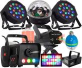 Kit Iluminação Festa Total 9x1 Laser Fumaça Strobo Bola Luz