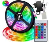 Kit Iluminação Fita Led RGB 5050 5m Colorida Completo Bivolt Com Controle Remoto Oferta Imperdível