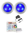 Kit Iluminação Para Piscina 2 Leds 9w Inox + Comando Touch