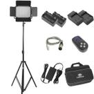 Kit Iluminador Led 1000 Greika Gk-1000b Pro + Baterias + Carregadores + Fonte + Tripé