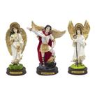 Kit Imagem Arcanjos Gabriel Miguel Rafael Resina 15 cm