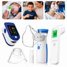 Kit Inalador Ultrassônico, Oxímetro e Termômetro Digital Kit saúde Respiratória