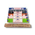 Kit Incensos Satya Massala Aromas Diversos 6cx + Incensário
