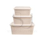 kit inclui 4 Cesto Organizador Multiuso, Um cesto de 2,5 LITROS/04 LITROS/ 7,5 LITROS