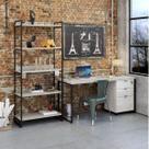 Kit Industrial 3 Peças 1 Escrivaninha 1 Estante e 1 Gaveteiro Kuadra