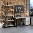 Kit Industrial 3 Peças 1 Escrivaninha 1 Estante e 1 Gaveteiro Kuadra