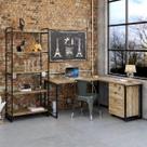 Kit Industrial 3 Peças 1 Escrivaninha em L 1 Estante e 1 Gaveteiro Kuadra