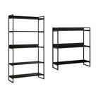 Kit Industrial Estante Guaecá 180x95 e Aparador Industrial 3 Prateleiras Córdoba 100x 95 Preto