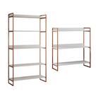Kit Industrial Estante Guaecá 180x95 E Aparador Industrial 3 Prateleiras Córdoba 100x95 Cobre/Branco