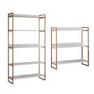 Kit Industrial Estante Guaecá 180x95 E Aparador Industrial 3 Prateleiras Córdoba 100x95 Cobre/Branco