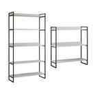 Kit Industrial Estante Guaecá 180x95 E Aparador Industrial 3 Prateleiras Córdoba 100x95 Preto/Branco
