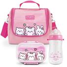 Kit Infantil 3pçs - Bolsa Térmica, Pote P/ Lanche 400ml E Garrafa 460ml